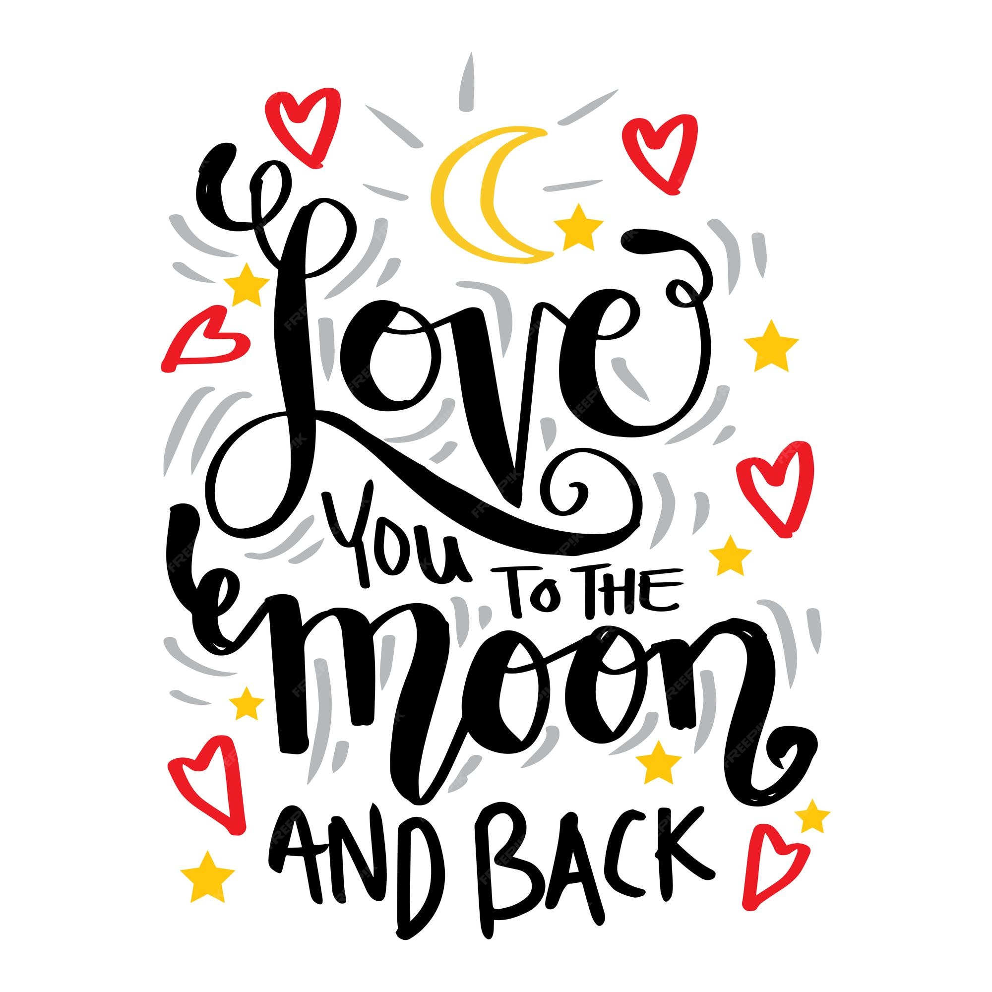 Premium Vector | Love you the moon and back poster quotes