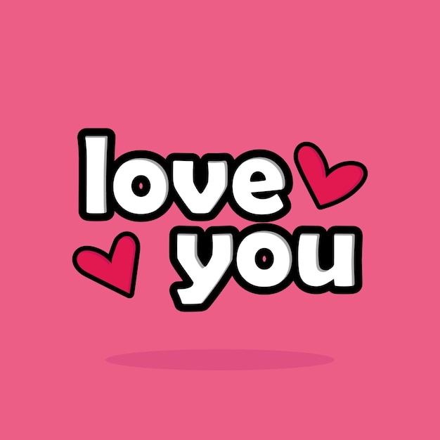 Love you Text Design