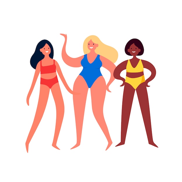 Vector love your body. body positive.