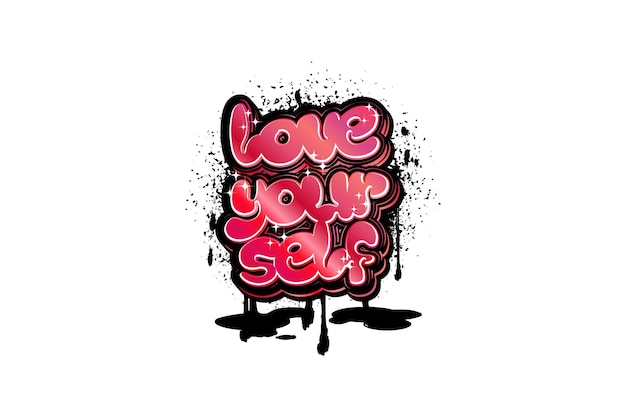 love your self graffiti lettering typography art illustration