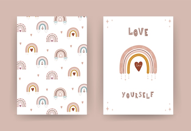 Люби себя дизайн поздравительной открытки