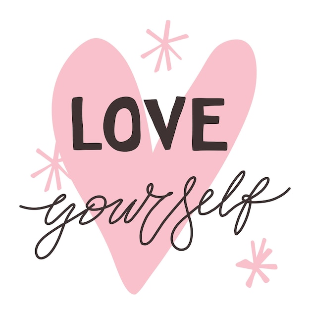 Vector love yourself the letteringstyle
