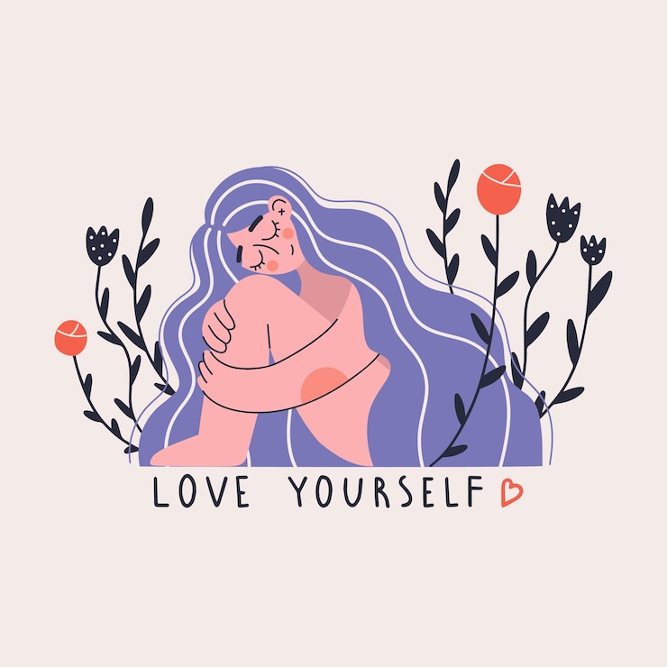 Vector love yourself.