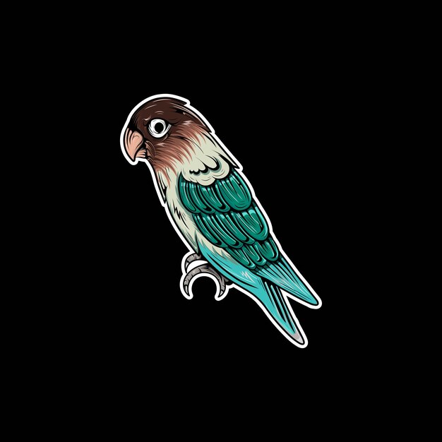 Vettore lovebird illustrazione vettoriale logo mascotte disegnato a mano