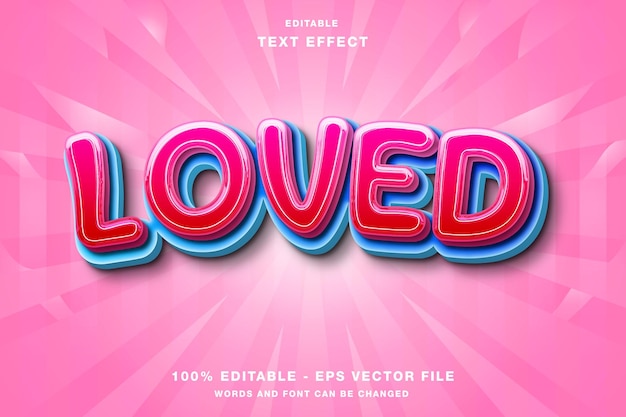 Loved 3d editable text effect