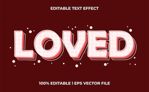 Loved 3d text effect with romance theme. pink typography template for minimalist tittle