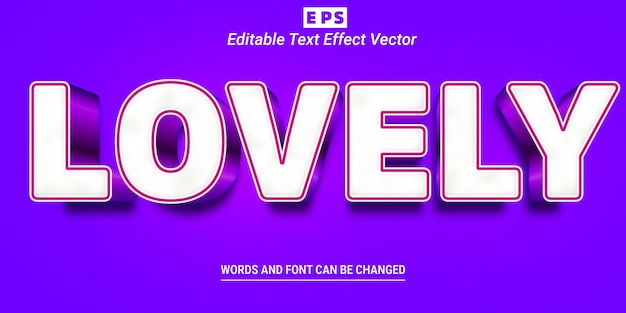 Lovely 3d editable text effect vector with background