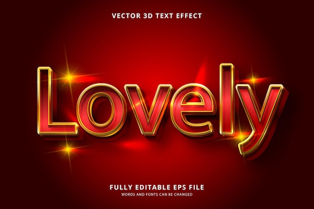 Lovely 3D Text Effect Vector Fully Editable