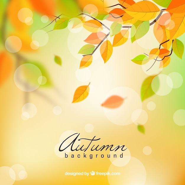 Lovely autumn background with realistic design