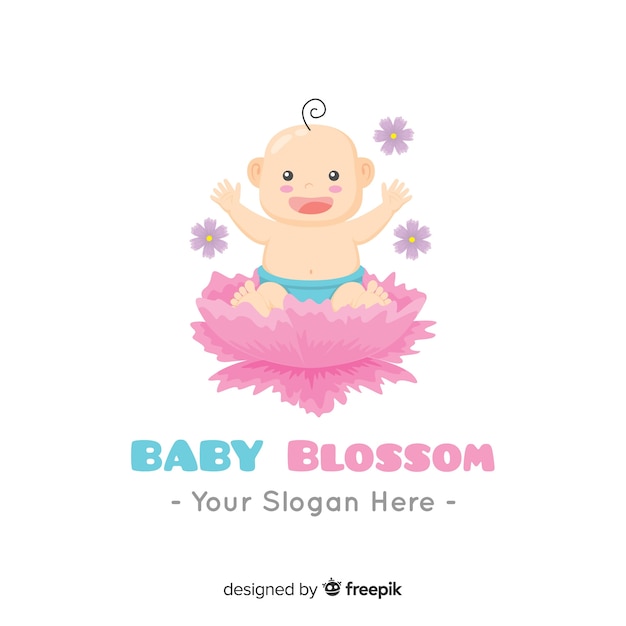 Vector lovely baby logo with modern style