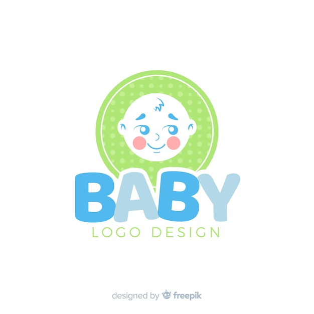 Vector lovely baby shop logo template with modern style