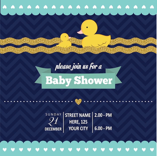 Lovely baby shower card template 