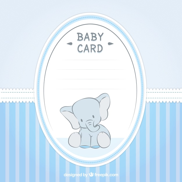 Lovely baby shower card with an elephant