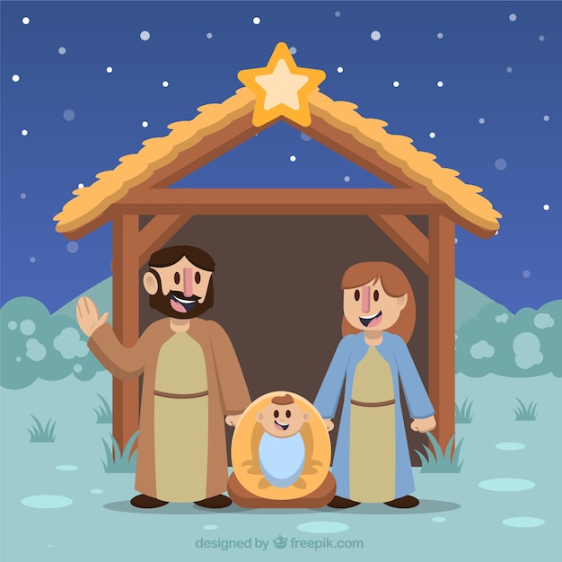 Вектор Прекрасный фон иисуса рождения
