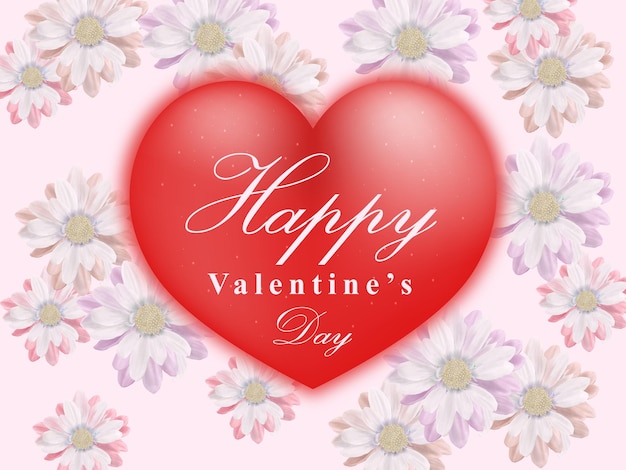 Lovely banner valentine's day with floral design