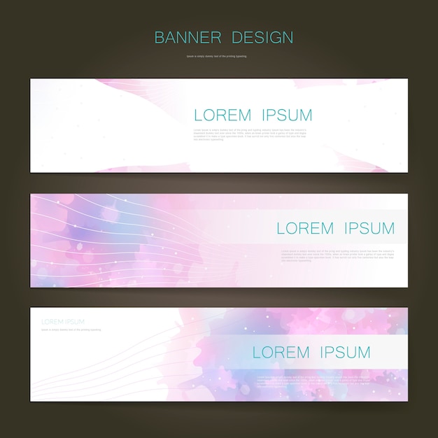 Vector lovely banners set template design with blurred background