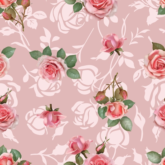 Vector lovely and beautiful spring flowers pattern for fabric wallpaper and more