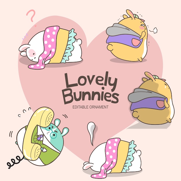 Vector lovely bunnies alice