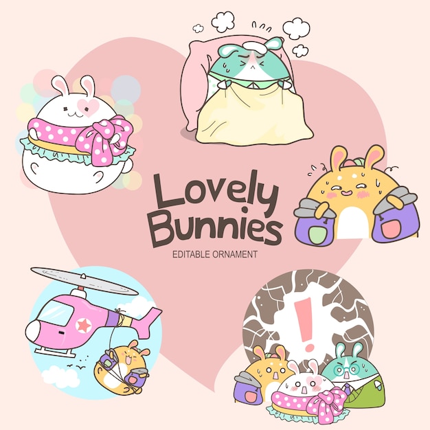 Vector lovely bunnies anna