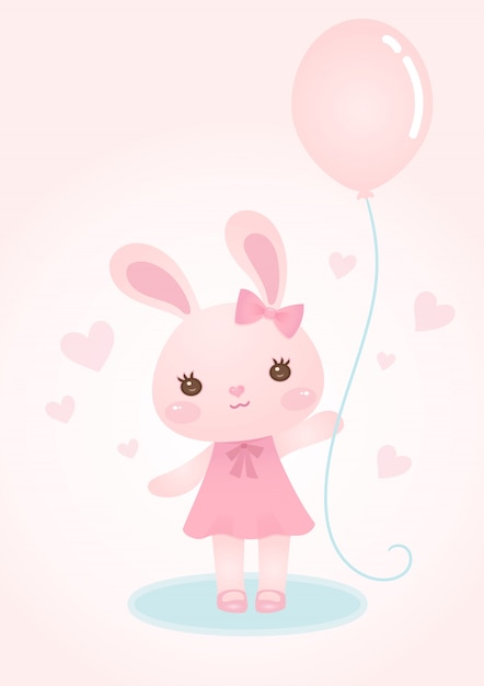 Lovely bunny en ballon