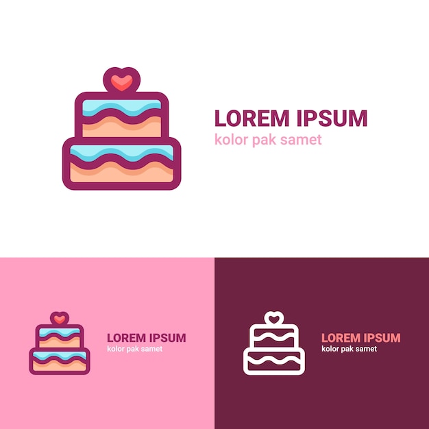 Vector lovely cake logo vector