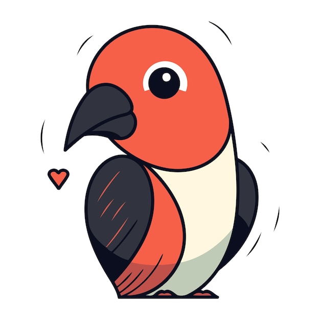 Lovely cartoon parrot vector illustration of a cute parrot