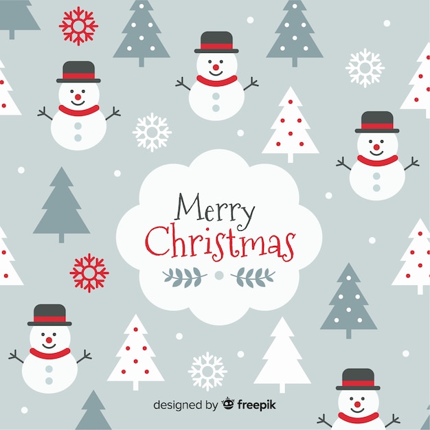 Lovely christmas background with flat design