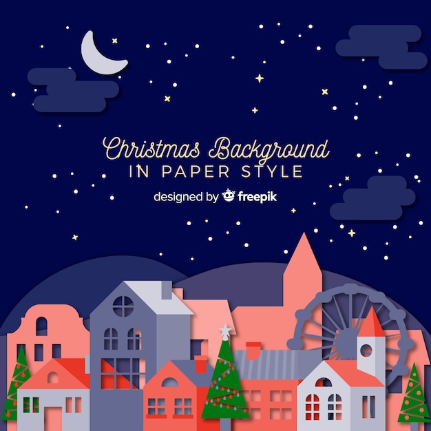 Vector lovely christmas background with paper style