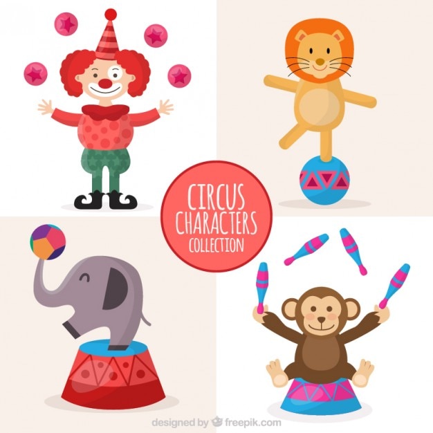 Bella collezione personaggi del circo