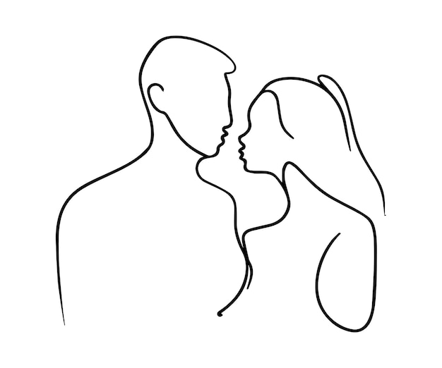 Lovely couple line art vector couple of illustration art couple vector