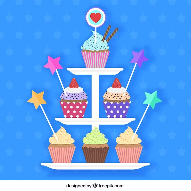 Vector lovely cupcakes