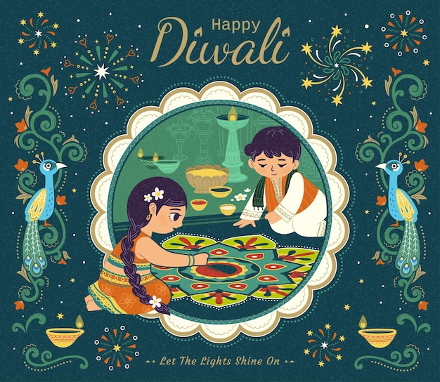 Lovely Diwali illustration