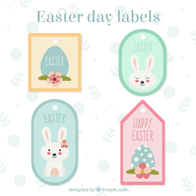 Lovely Easter day labels set