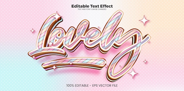 Vector lovely editable text effect in modern trend style