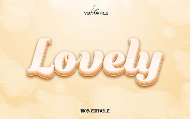 Vector lovely eps vector 3d text effect