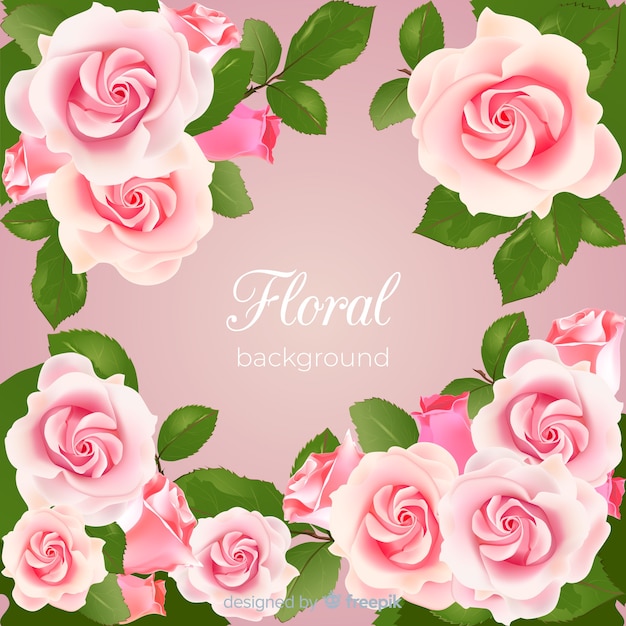 Lovely floral background with realistic design