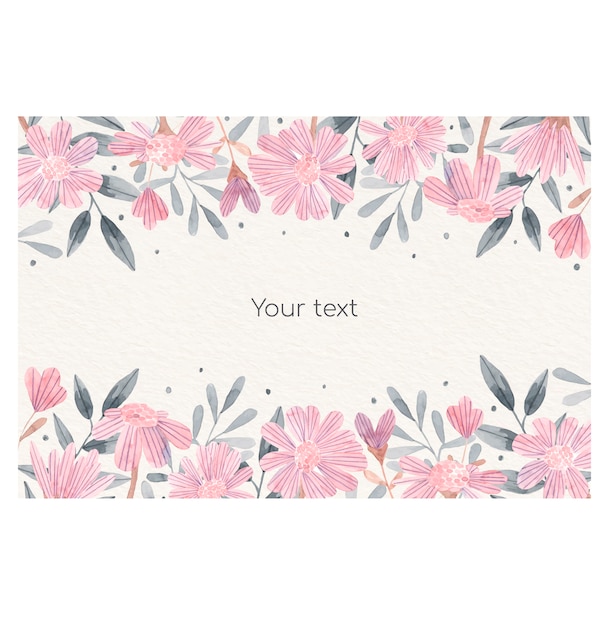 Vector lovely floral background with watercolor flowers
