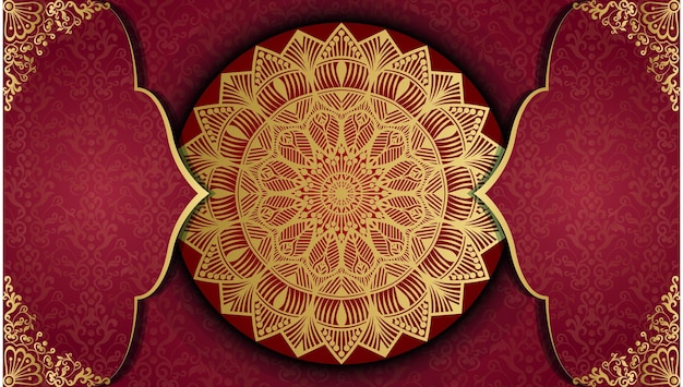 Vettore bel disegno di sfondo ornamentale di colore oro fantastico disegno ornamentale di mandala