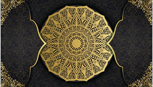 Vettore bel disegno di sfondo ornamentale di colore oro fantastico disegno ornamentale di mandala