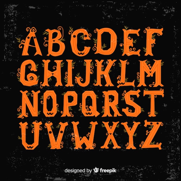 Vector lovely halloween alphabet