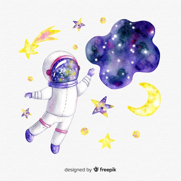 Lovely hand drawn astronaut character