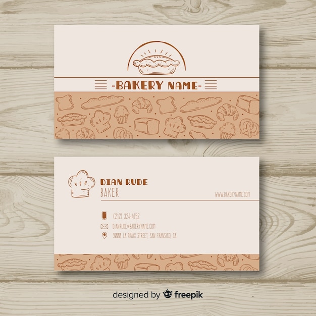 Lovely hand drawn business card template