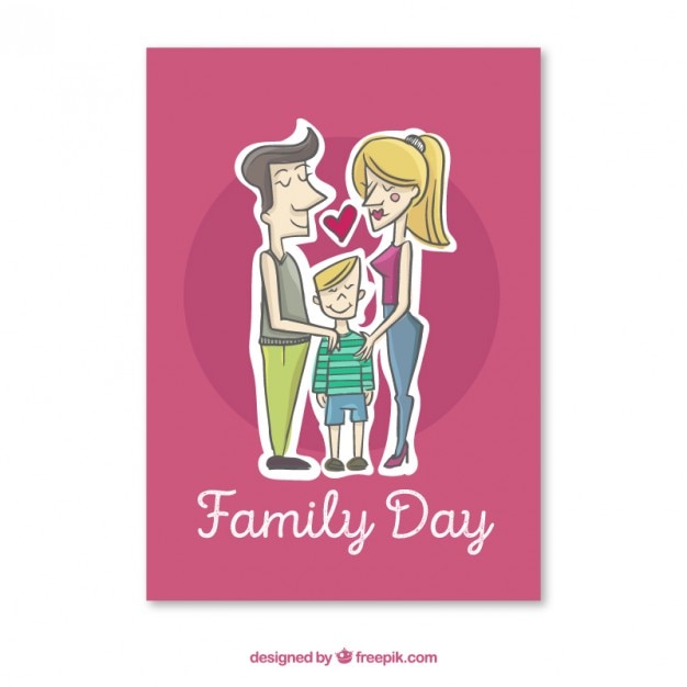 Vector lovely hand drawn family day card