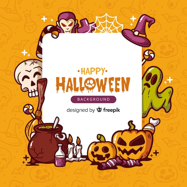 Lovely hand drawn halloween background