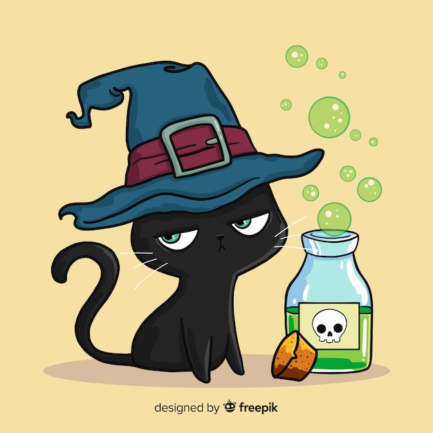 Gatto di halloween disegnato a mano adorabile