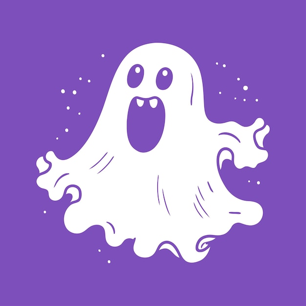 Прекрасный нарисованный рукой призрак Хэллоуина