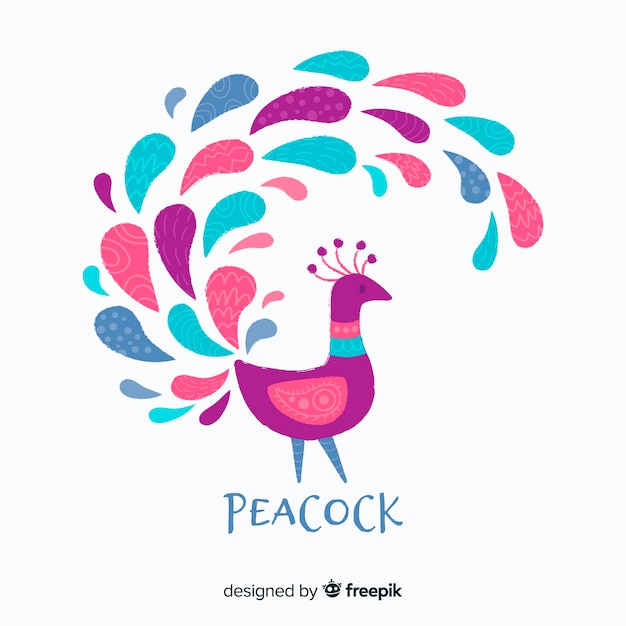 Lovely hand drawn peacock