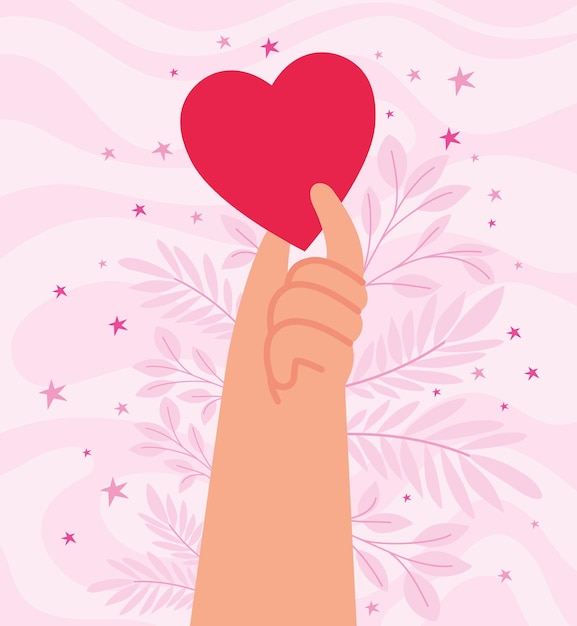 Vector lovely hand poster with heart