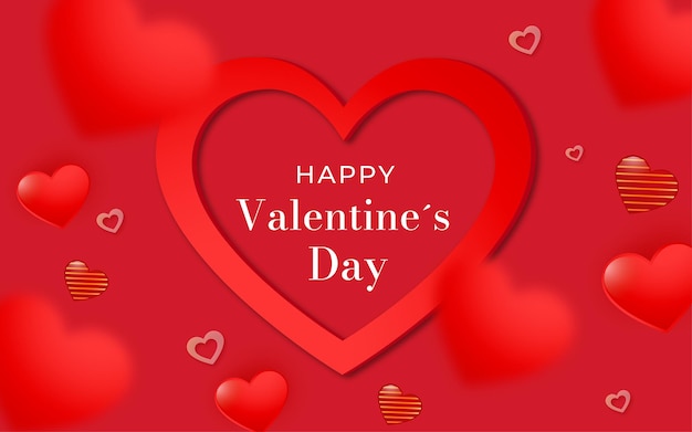 Lovely happy valentine's day background with hearts