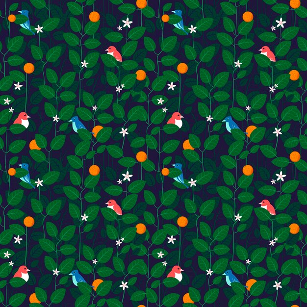 Vector lovely leaf seamless pattern background in green